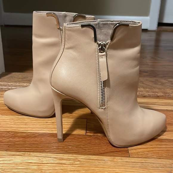 Beige Heeled Booties - Picture 2 of 4